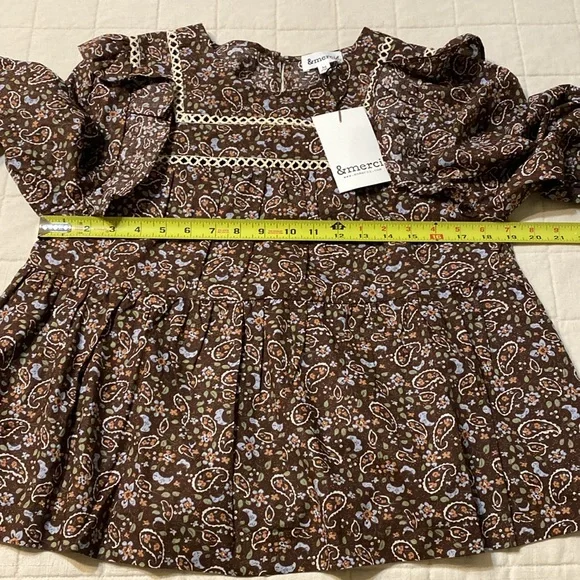 &merci Floral Ruffle Cotton Blouse - Brown - Picture 15 of 16